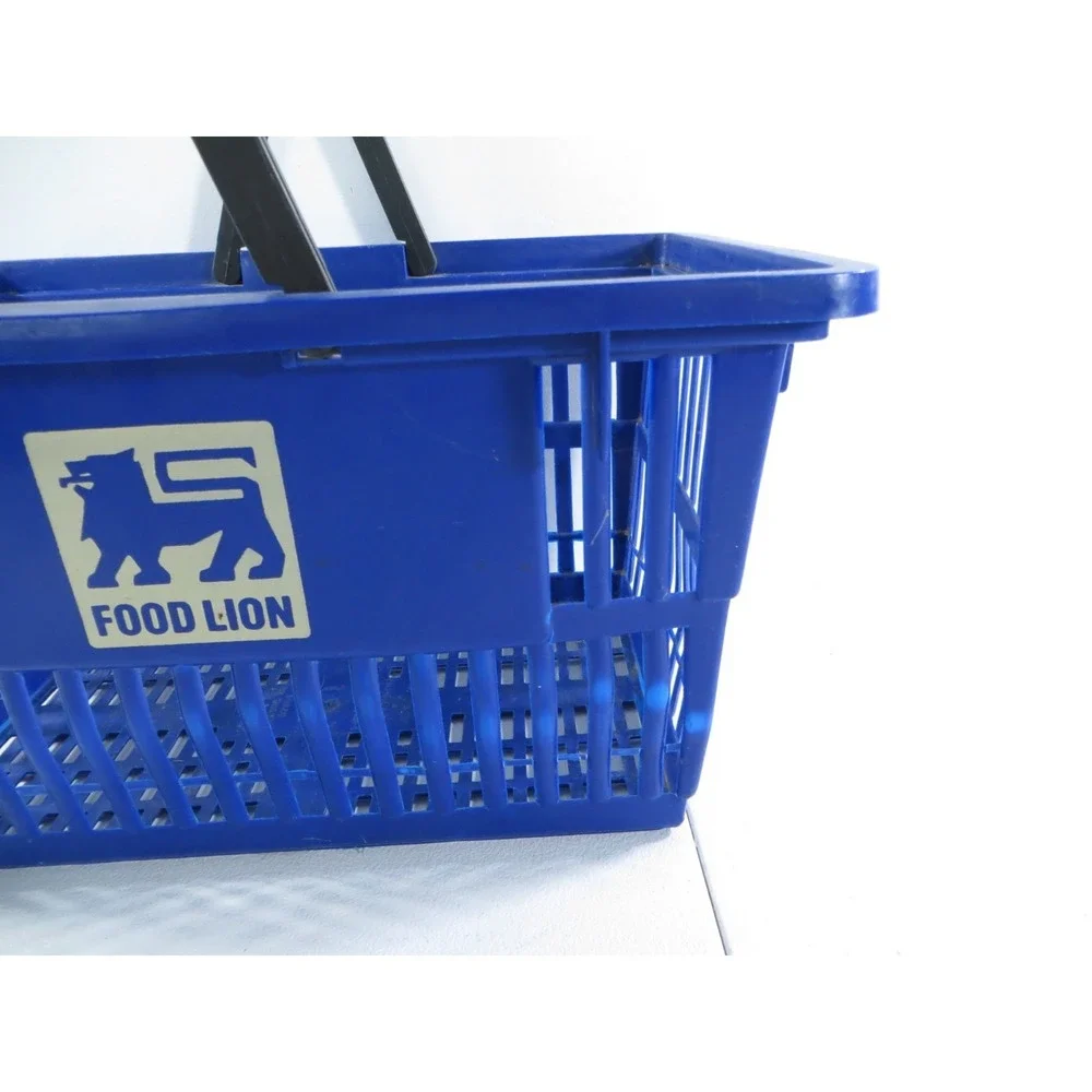 Vintage Food Lion Grocery Store Blue Plastic Shopping Basket 17
